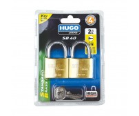 HUGO SB 40mm Λουκέτο ορειχάλκινο σε συσκευασία blister 2, 3 ή 4 λουκέτα με το ίδιο κλειδί
